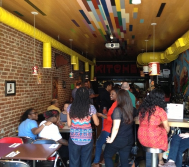 First Back-To-School happy hour at Dee & Ricky's.  Image Credit: Myrtle Avenue Brooklyn Partnership.