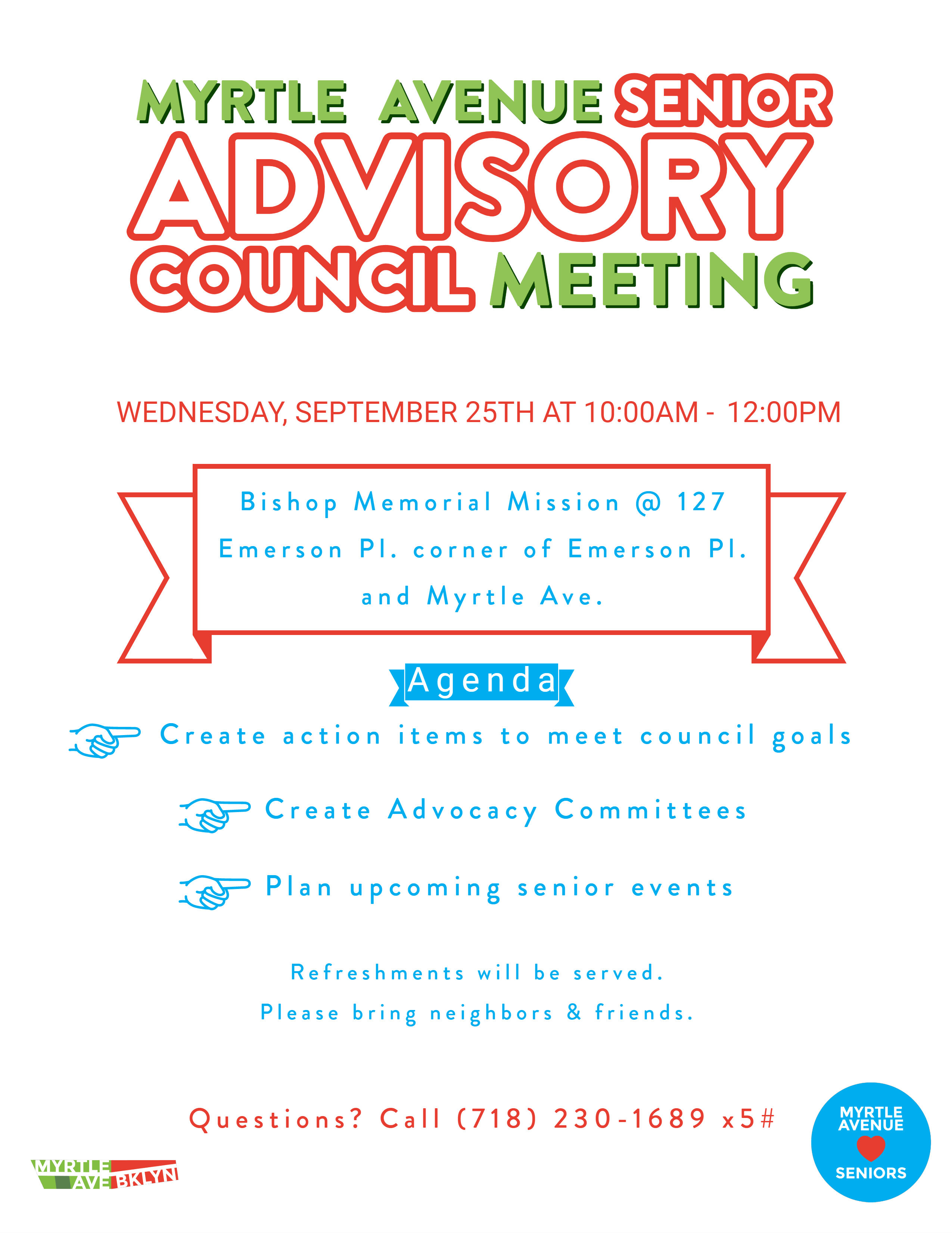 Senior Advisory Council Meeting on September 25th - Myrtle Avenue ...